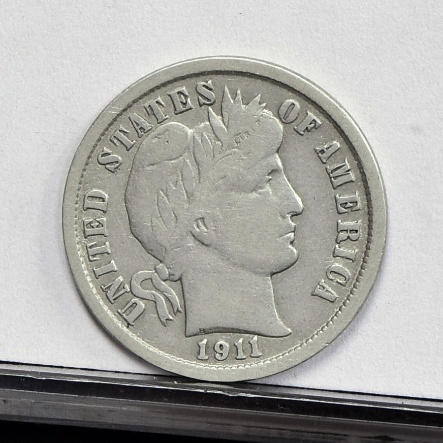 1911 Barber Dime - VF Details, Cleaned (#61618-L)