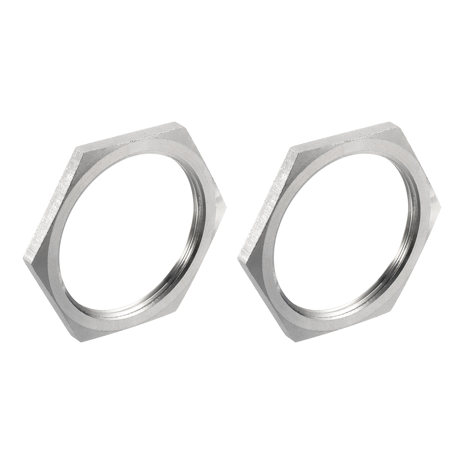 2Pcs Cast Pipe Fitting Hex Locknut 304 Stainless Steel Hex Lock Nut NPT 1"