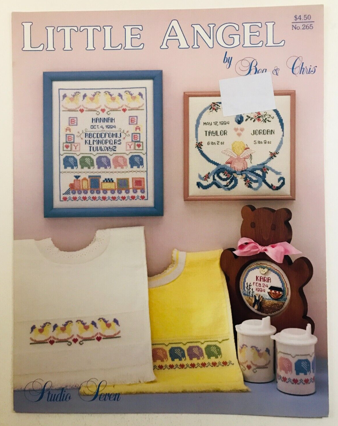 Studio Seven LITTLE ANGEL Cross Stitch Patterns & Instructions #265 VTG