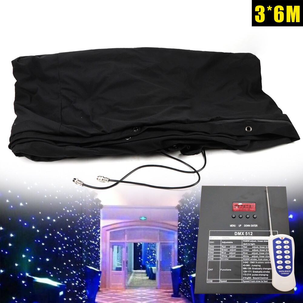 20x10FT DMX512 LED Star Stage Backdrop Curtain Background Starry Sky +Controller