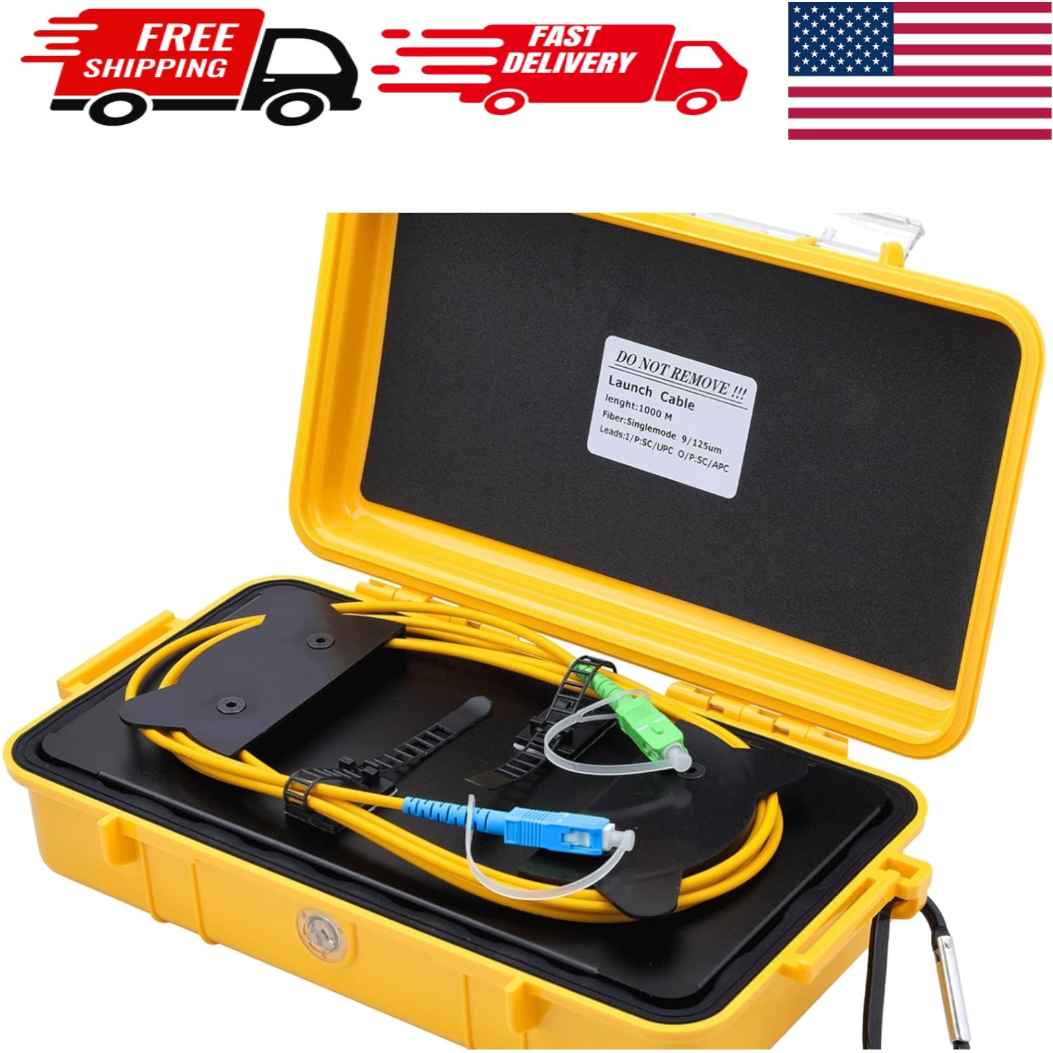 Lightweight 1km OTDR Launch Cable Box for Fiber Optic Testing - 1310/1550nm
