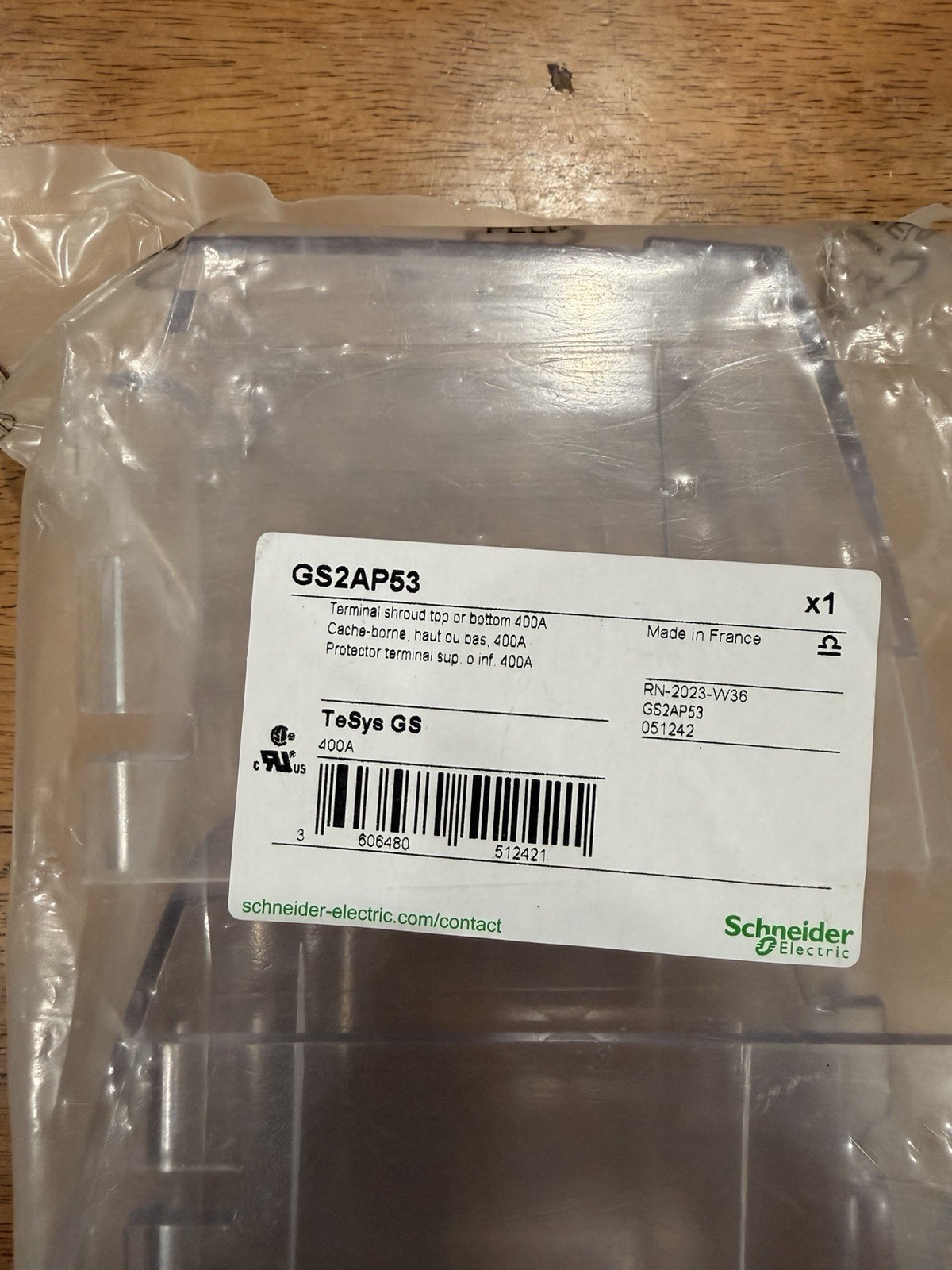GS2AP53 TeSys 3-Pole Terminal Shroud, Switch Rating 400 A