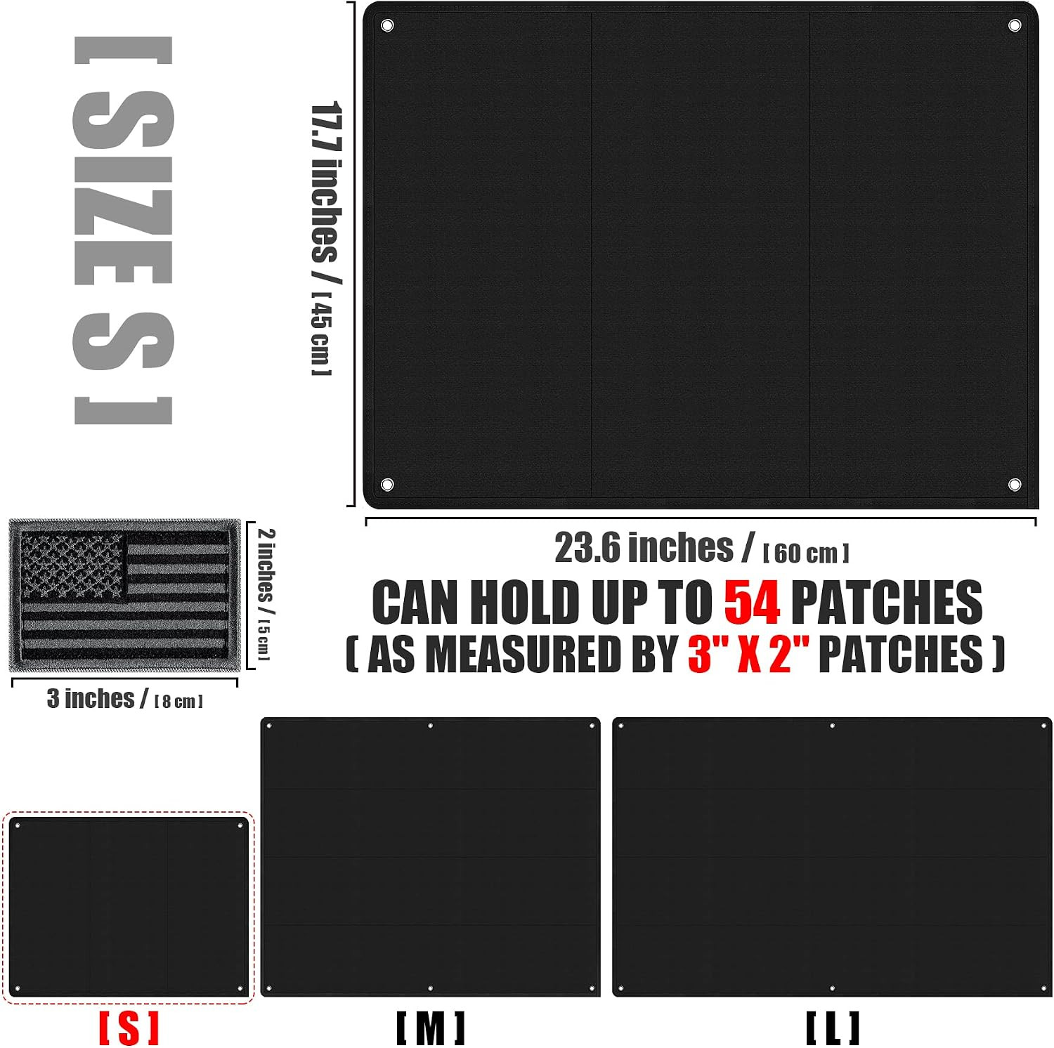 Tactical Board Patch Organizer Holder Display with Loop Surface 23.6"X17.7"
