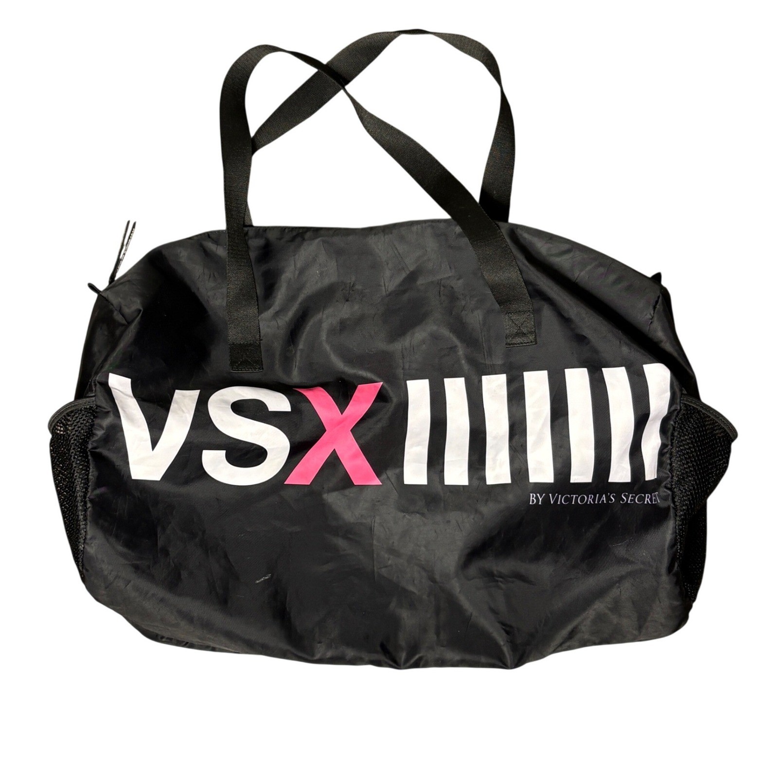 Victoria's Secret VSX Sport Black Duffel Bag Lightweight Gym Travel