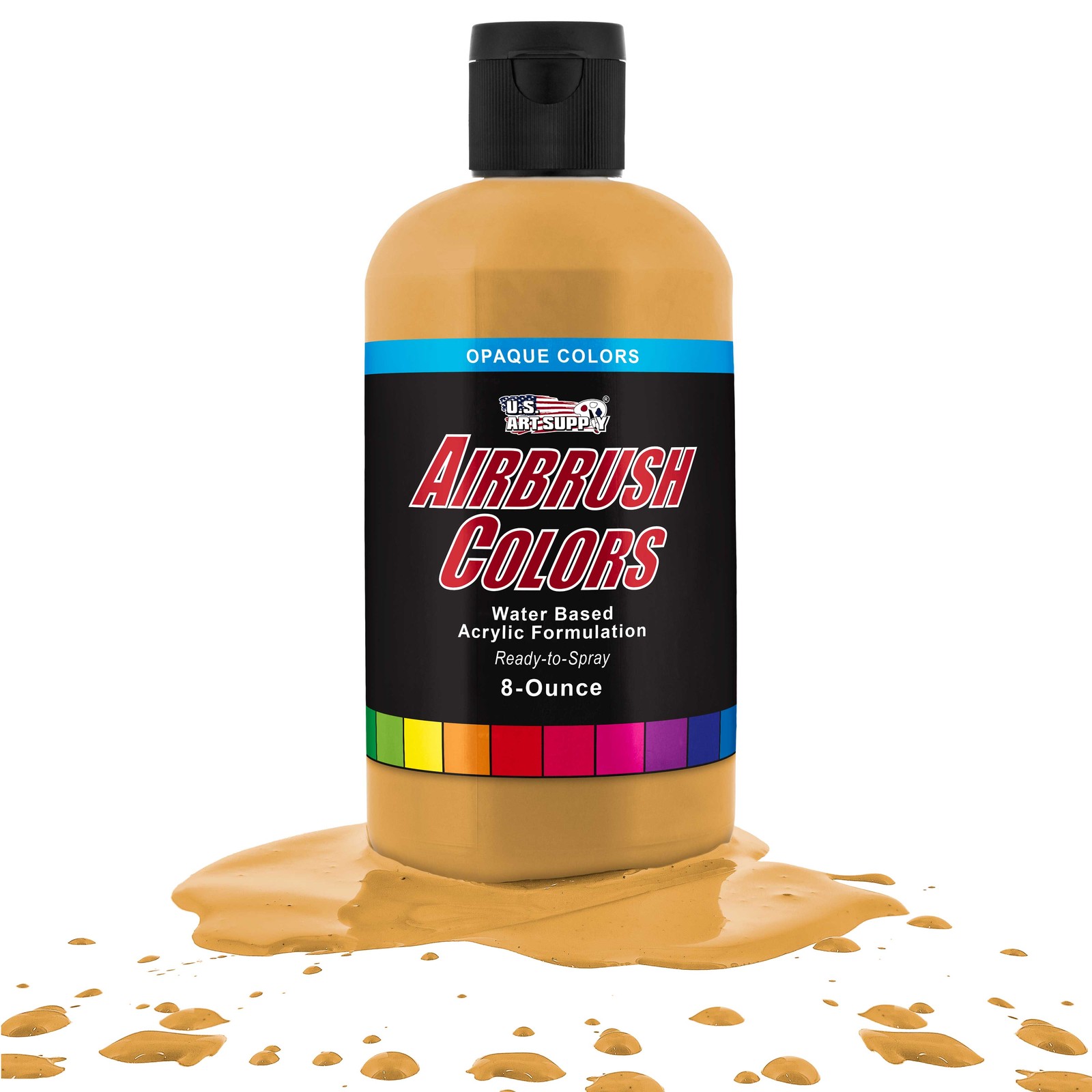 US Art Supply 8-Ounce Opaque Ochre Airbrush Paint