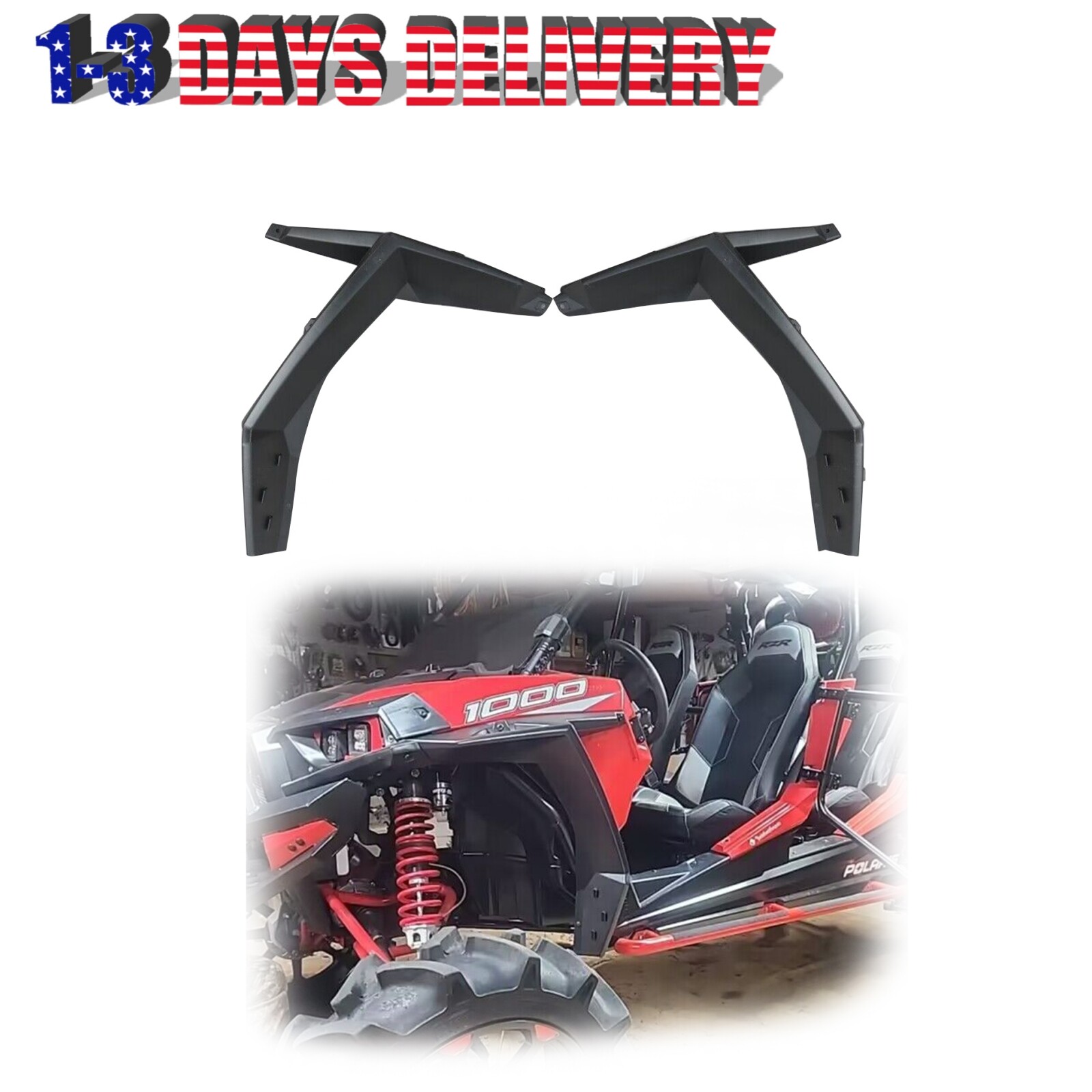Front Left + Right Fender Kit For 2014-2022 Polaris RZR XP 4 1000 RZR 900 S 1000