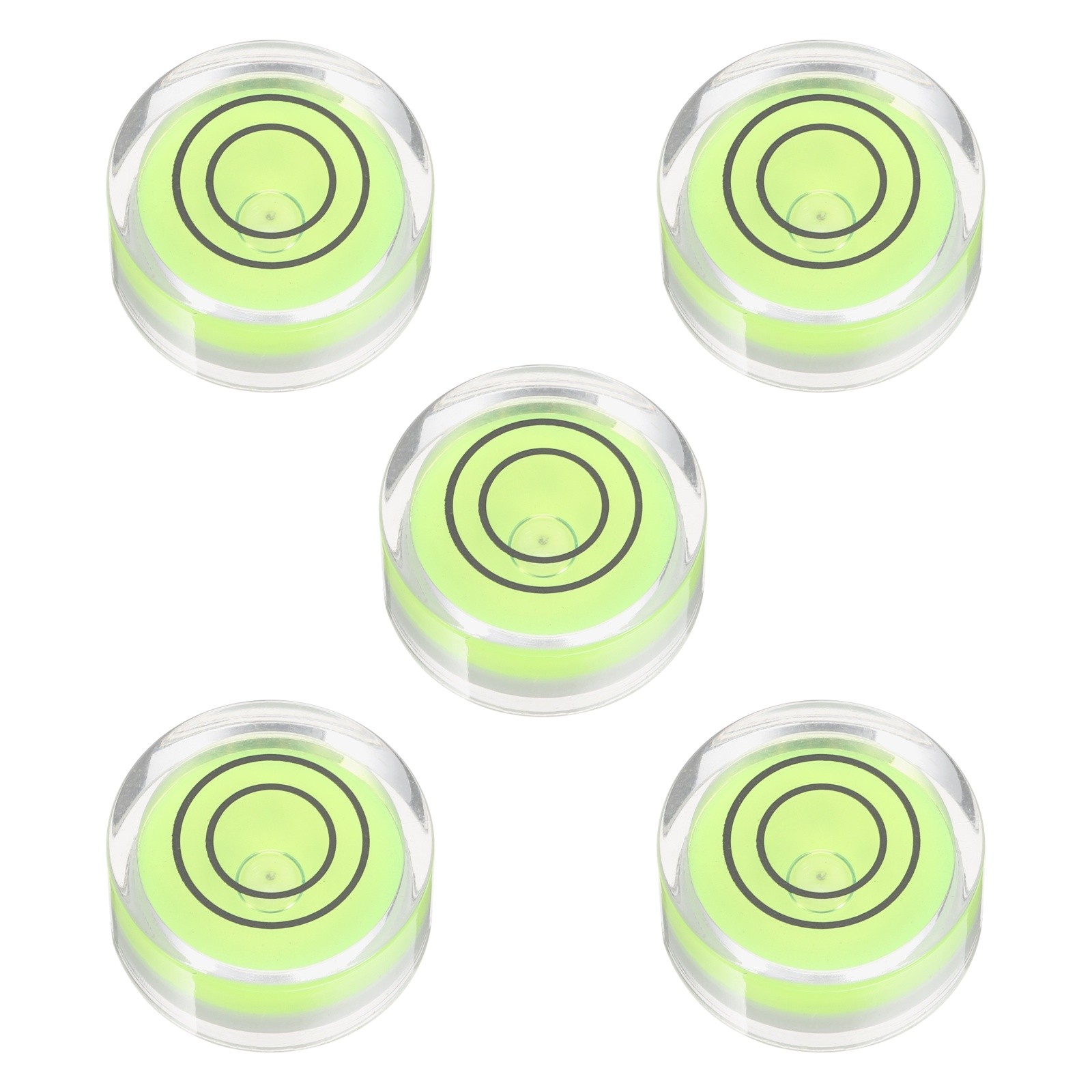 5pcs Round Bubble Level 20x9mm Mini Circular Bullseye Spirit Levels, Green