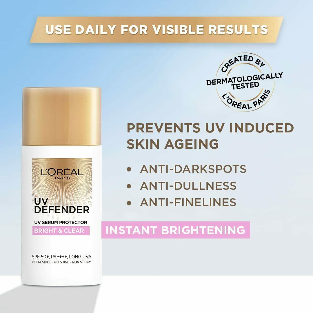 L’Oréal Paris UV Defender Serum Protector Sunscreen SPF 50 PA Bright & Clear