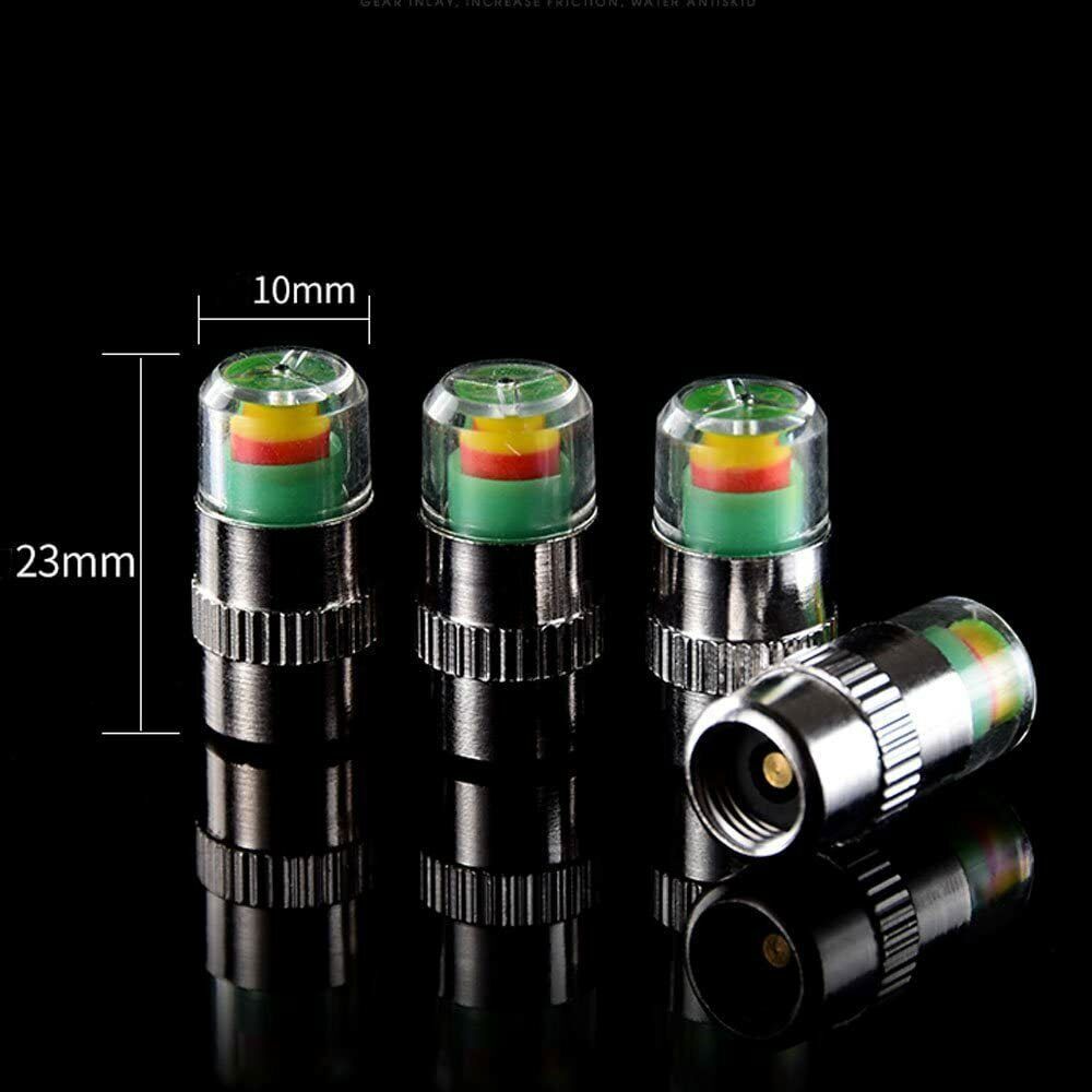 4Pcs Auto Tire Monitor Valve Stems Dust Cap Pressure Indicator Sensor Eye Alert