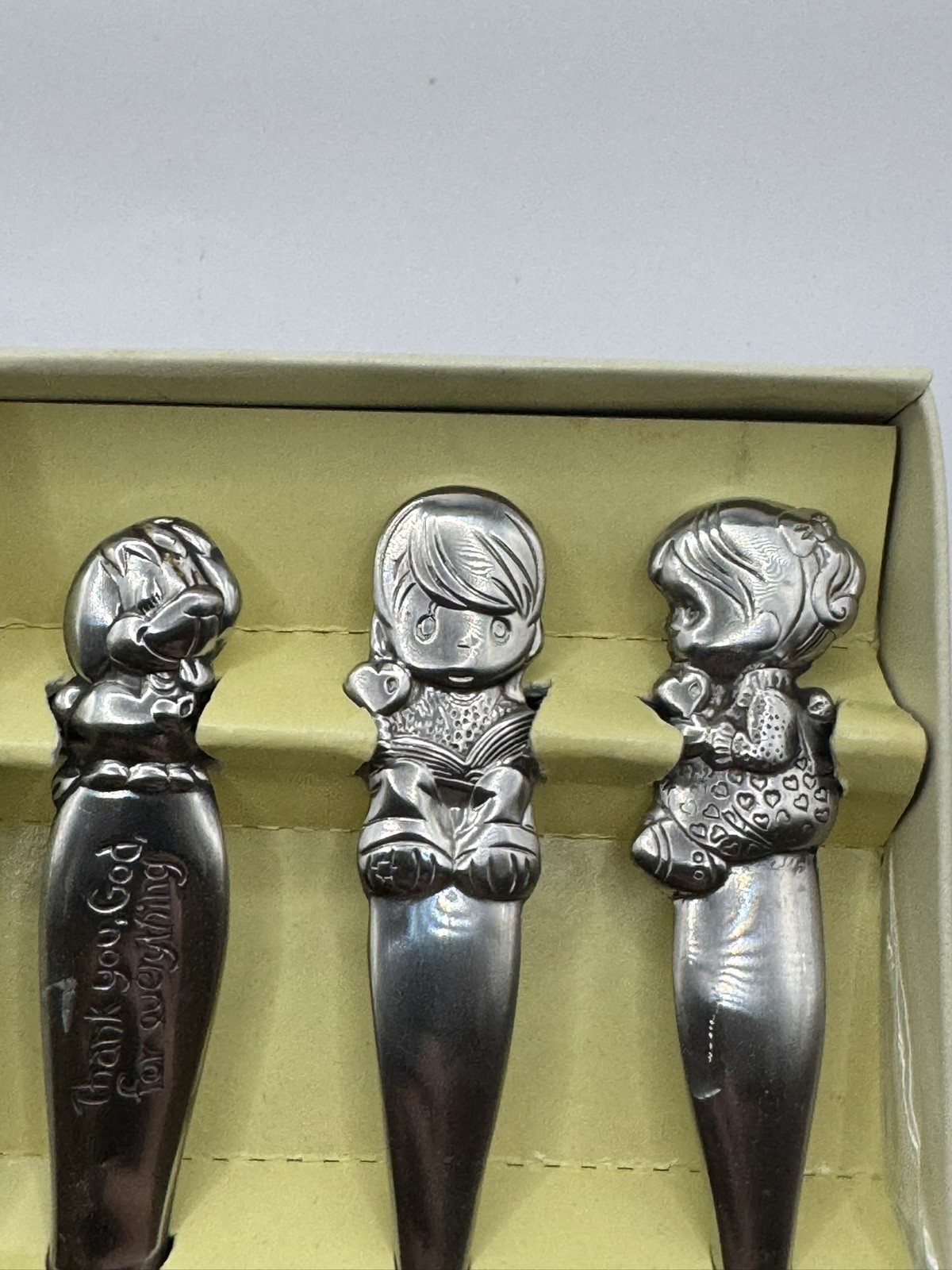 Vintage 1983 Precious Moments 3-Piece Child Flatware Set - Stainless Steel Japan