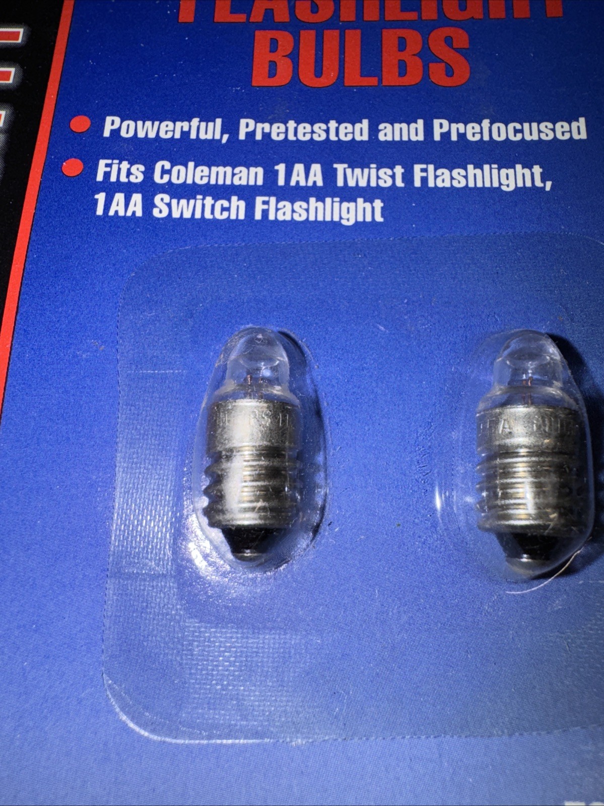 COLEMAN NIGHT SIGHT Replacement Bulbs 1AA TWIST AND SWITCH FLASHLIGHT 4 Pks
