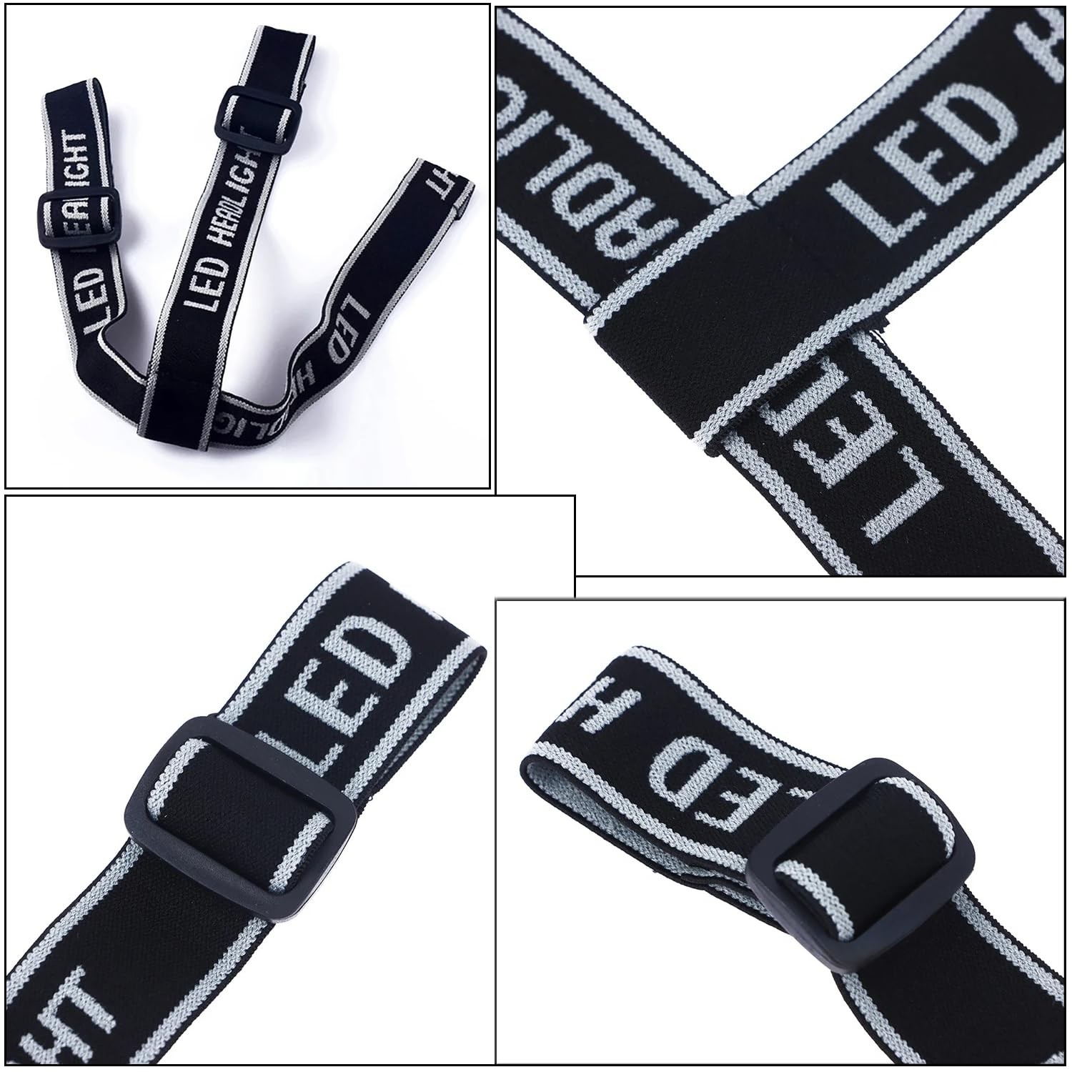 4 Pack Headlamp Strap Replacement Headband Head Lamp Elastic Head Band