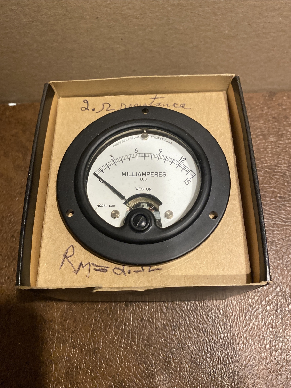 Vintage Weston Electrical Instrument Corp. Microamperes D.C. Meter Model 1301