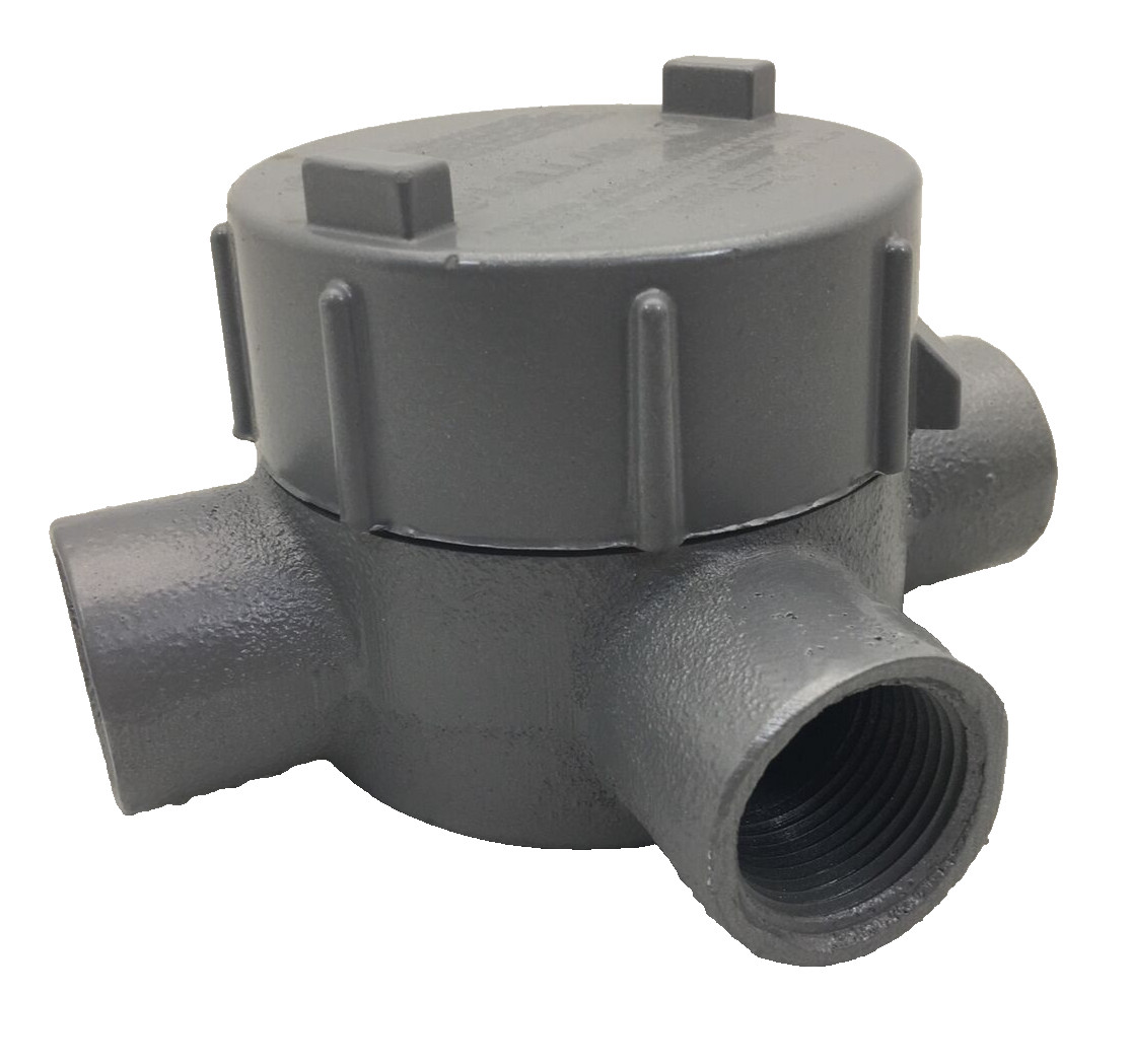 GECTT-3M KILLARK 3 HUB ROUND CONDUIT OUTLET BODY 1 INCH WITH ALUMINUM COVER