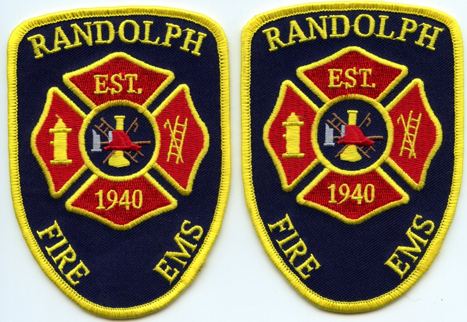 RANDOLPH FIRE EMS 2 Fire Patches FIRE PATCH