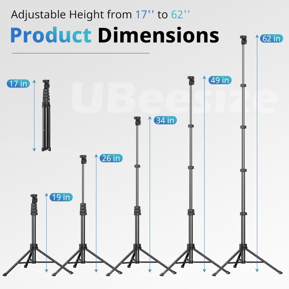 62" Universal Selfie Stick Tripod Stand Bluetooth Remote for Cell Phone Camera