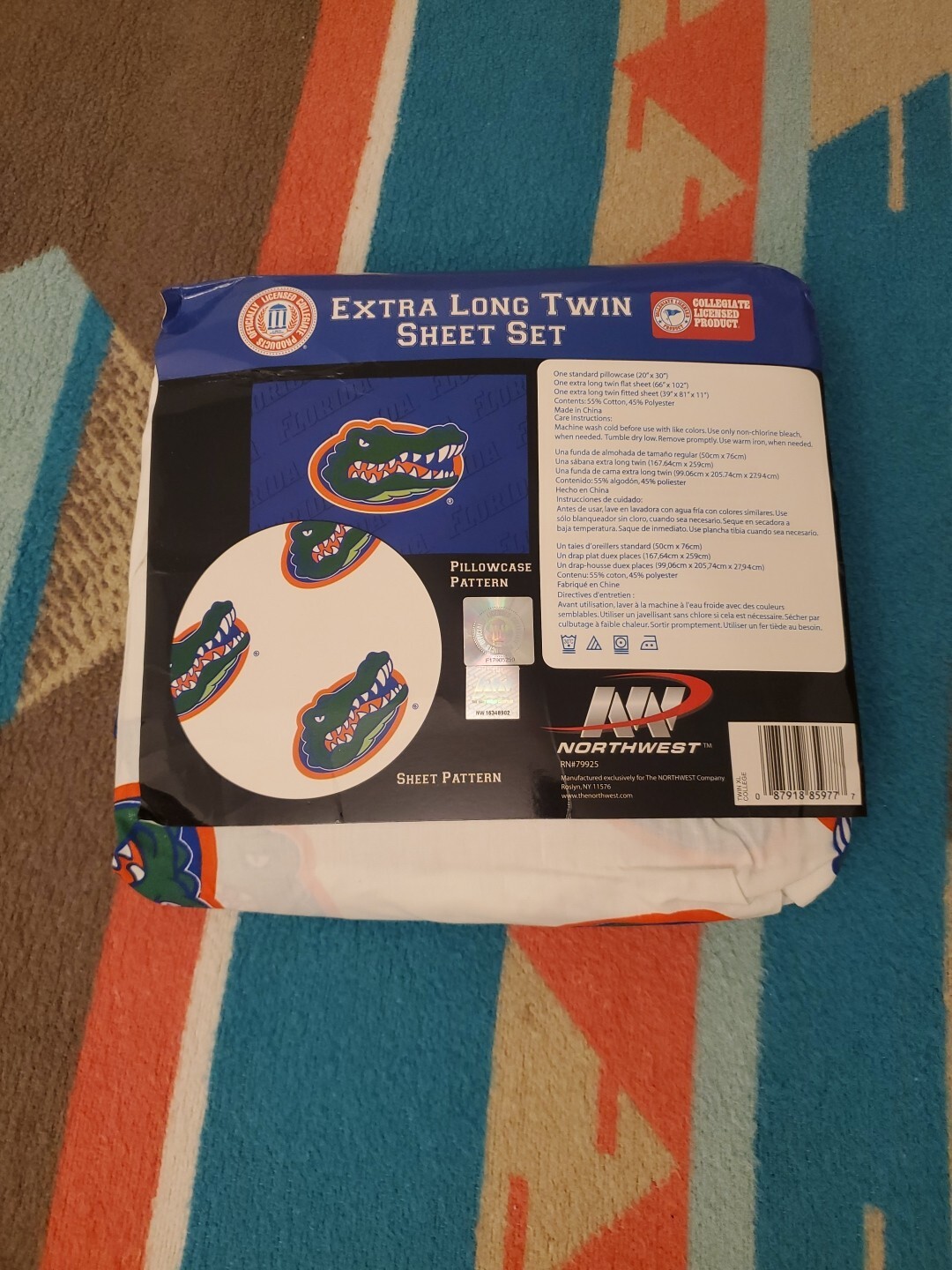 Florida Gators 3 Piece Twin Sheet Set New. Estate Find. READ