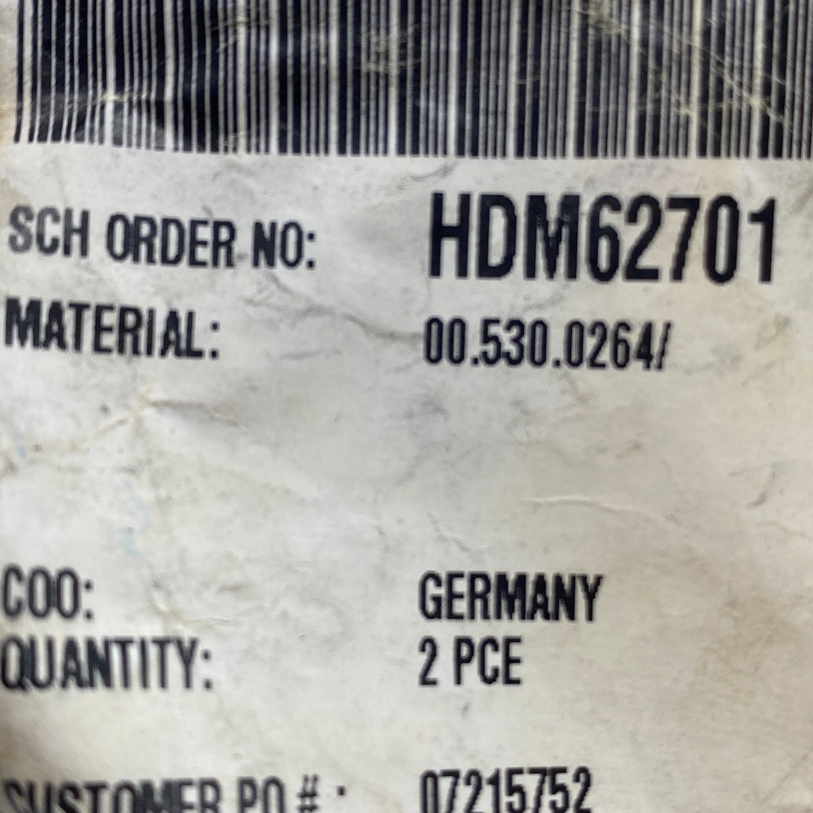 HEIDELBERG HDM62701 00.530.0264 PIN, OFFSET PRESS, BLACK -2 PCS- 🎯