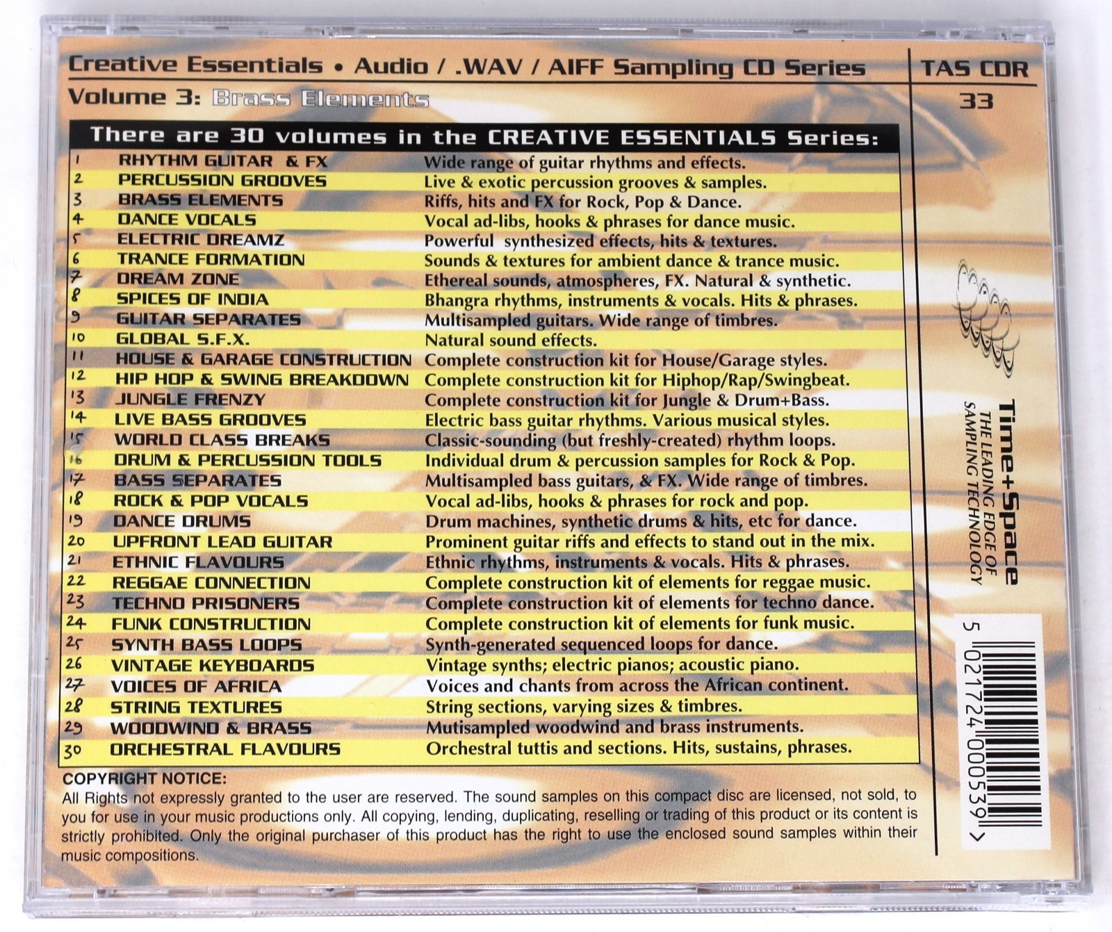 Zero-G Creative Essentials 3 Brass Elements Sample/Sound Library/Sampling CD