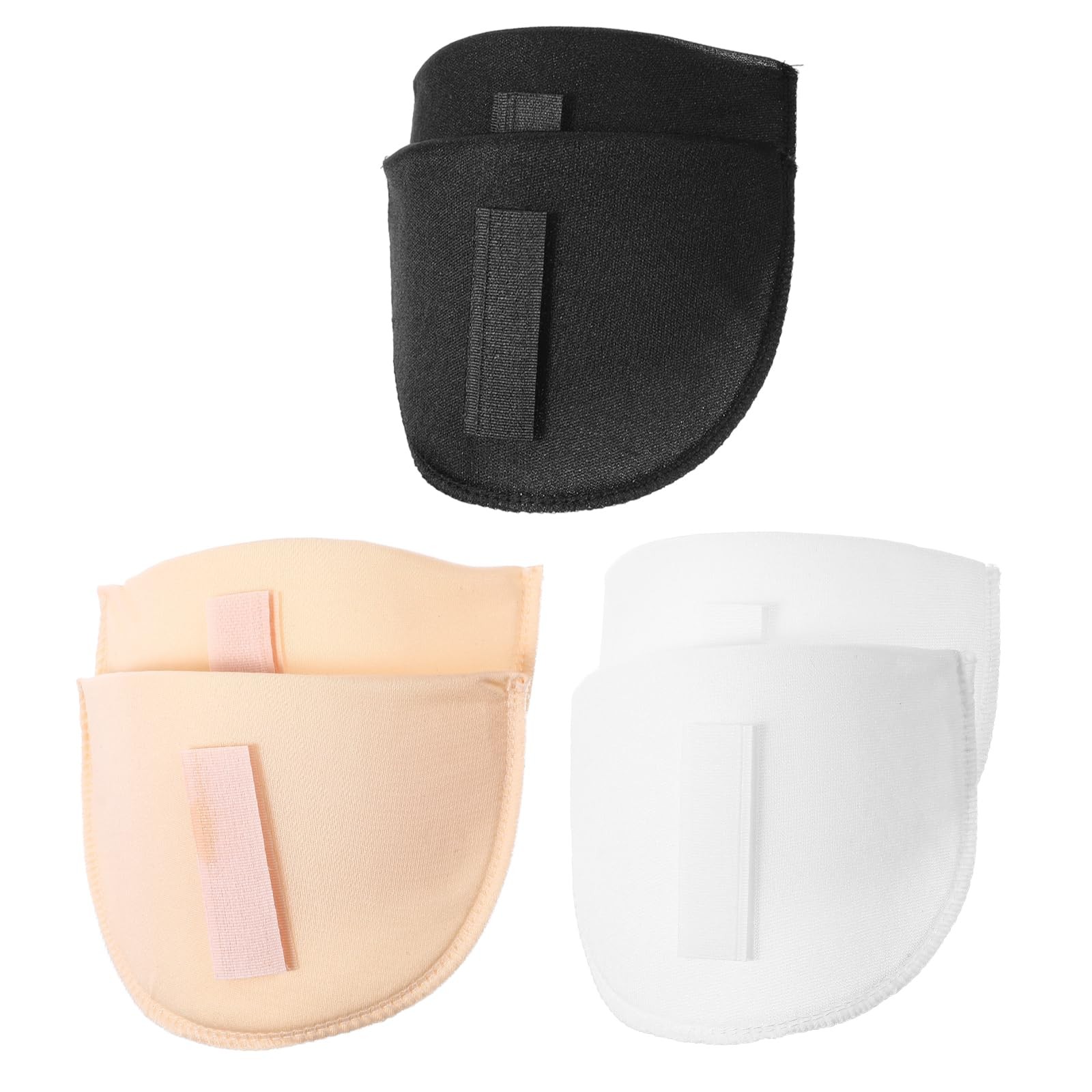 Ptwola 3 Pairs Shoulder Pads for Women 1cm thick, black + skin color + white