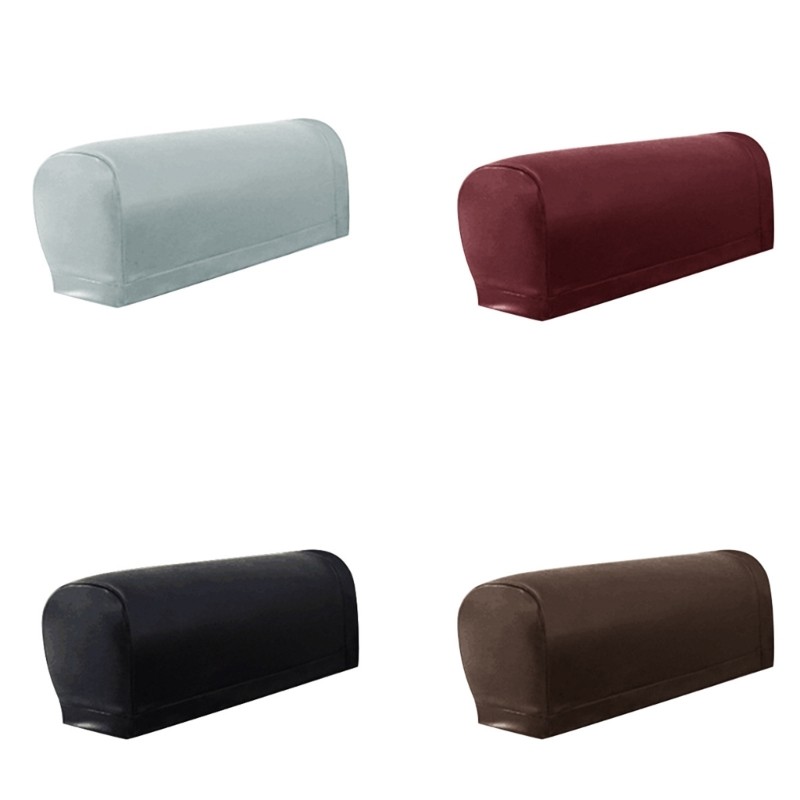 2Pieces Sofa Armrest Protector Set Includes 4 Adhesive Patches Water Resistant