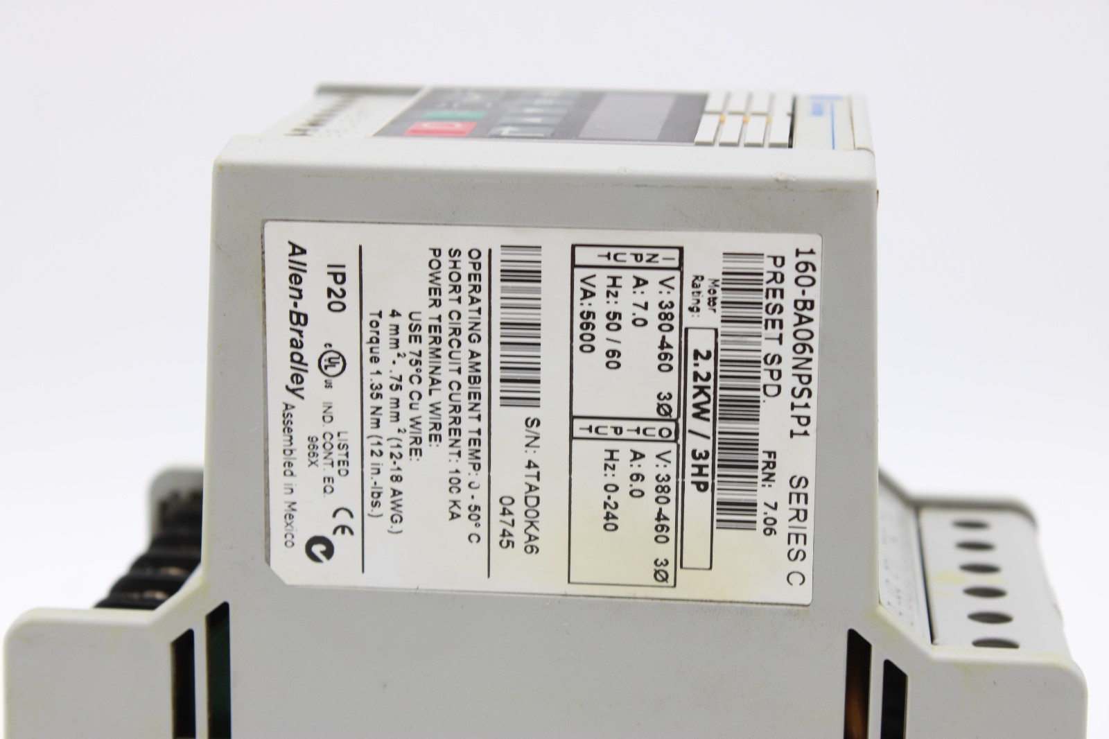 Allen-Bradley 160-BA06NSF1P1 Bulletin 160 Smart Speed Controller *Read