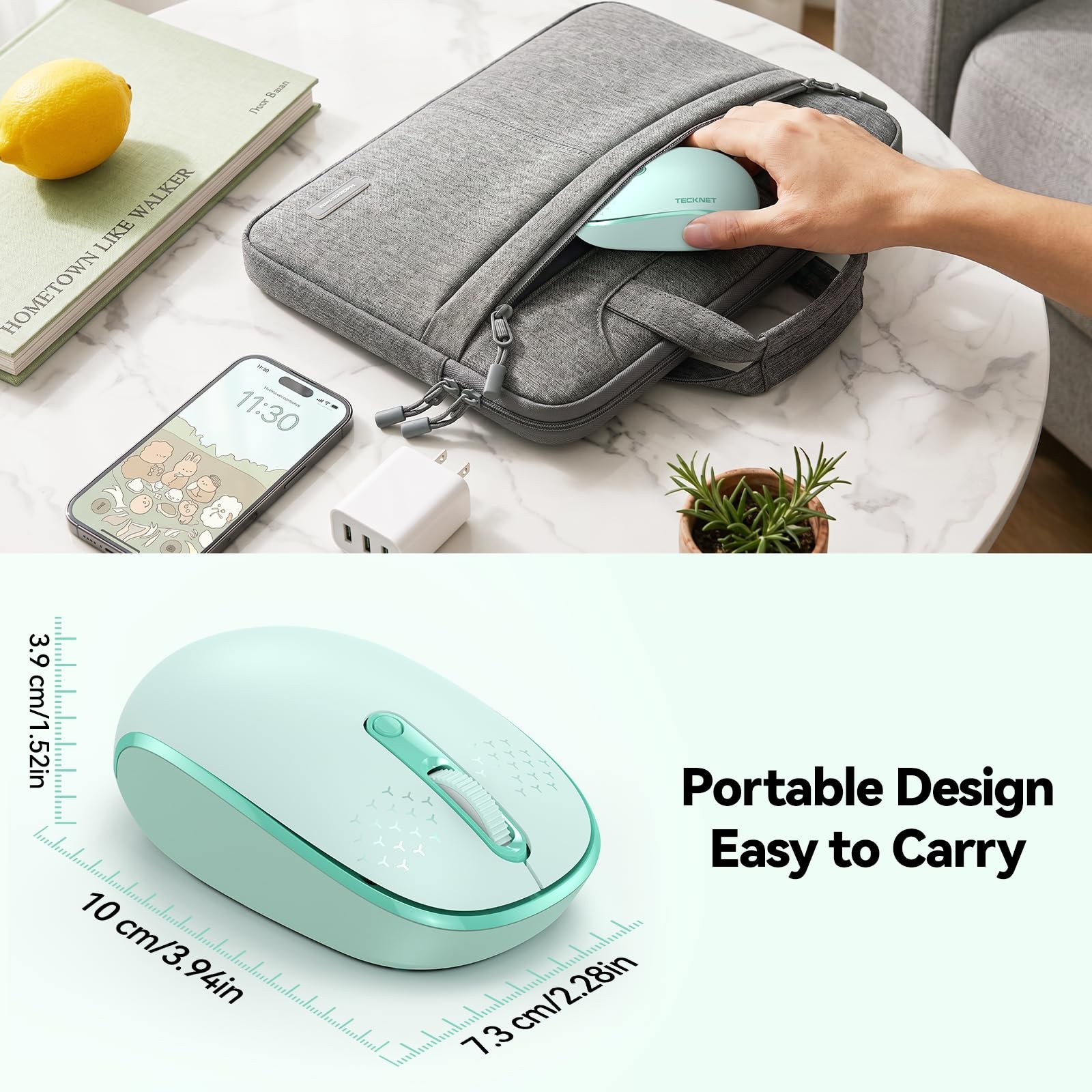 TECKNET Wireless Mouse for Laptop, 2.4G Quiet Computer Mouse with USB Receive...