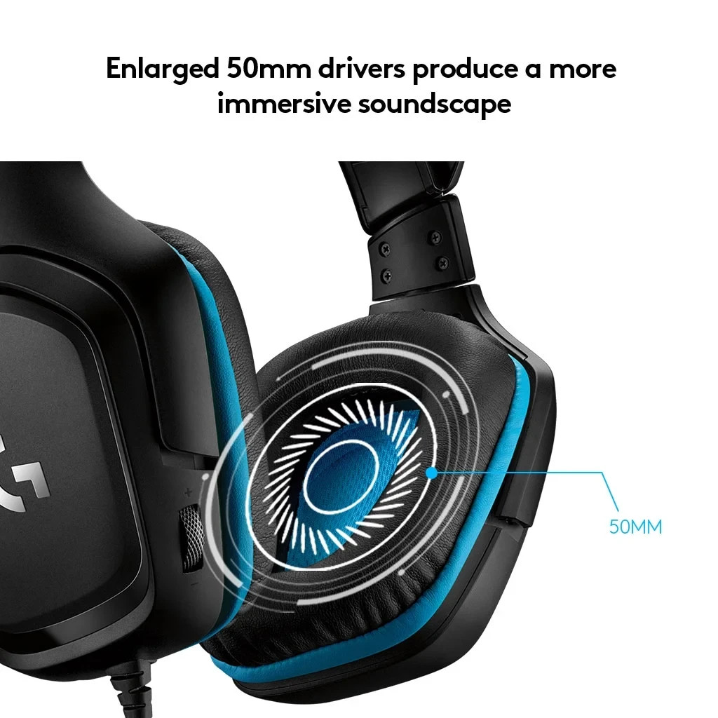 gitech G432 Black/Blue Over the Ear Gaming Headset