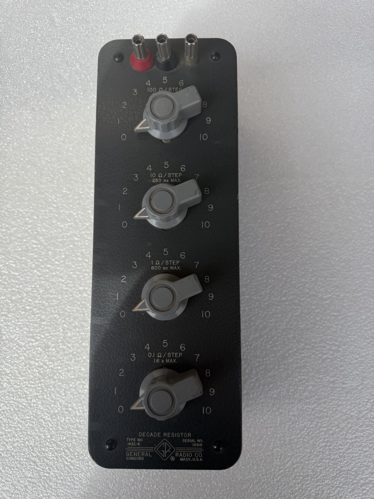 Decade Resistor 4-Dial 1.111K to 0 Ohms General Radio 1432-K Vintage