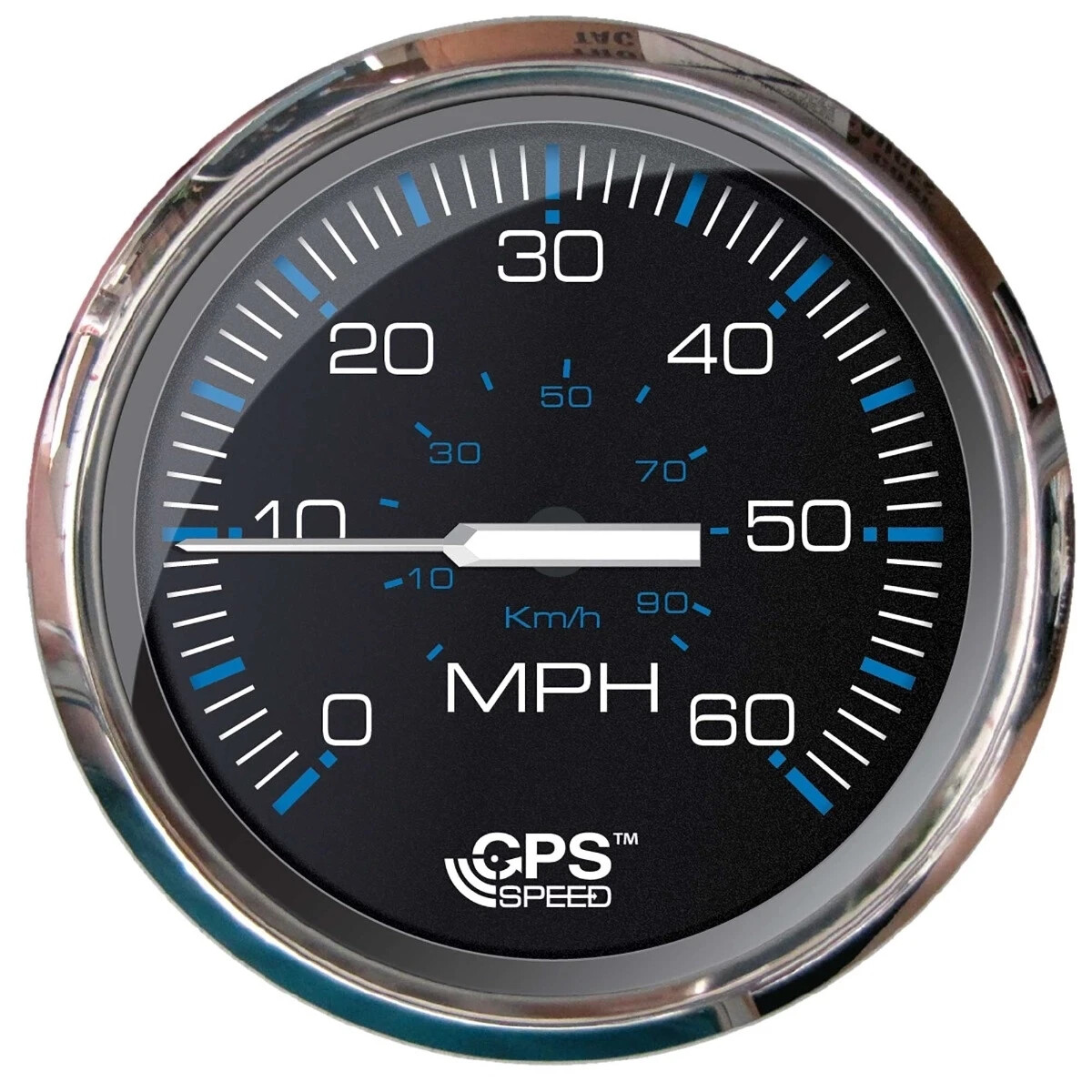 Faria F33749 Stainless Steel Chesapeake Black GPS Speedometer 0-60 MPH Size 4