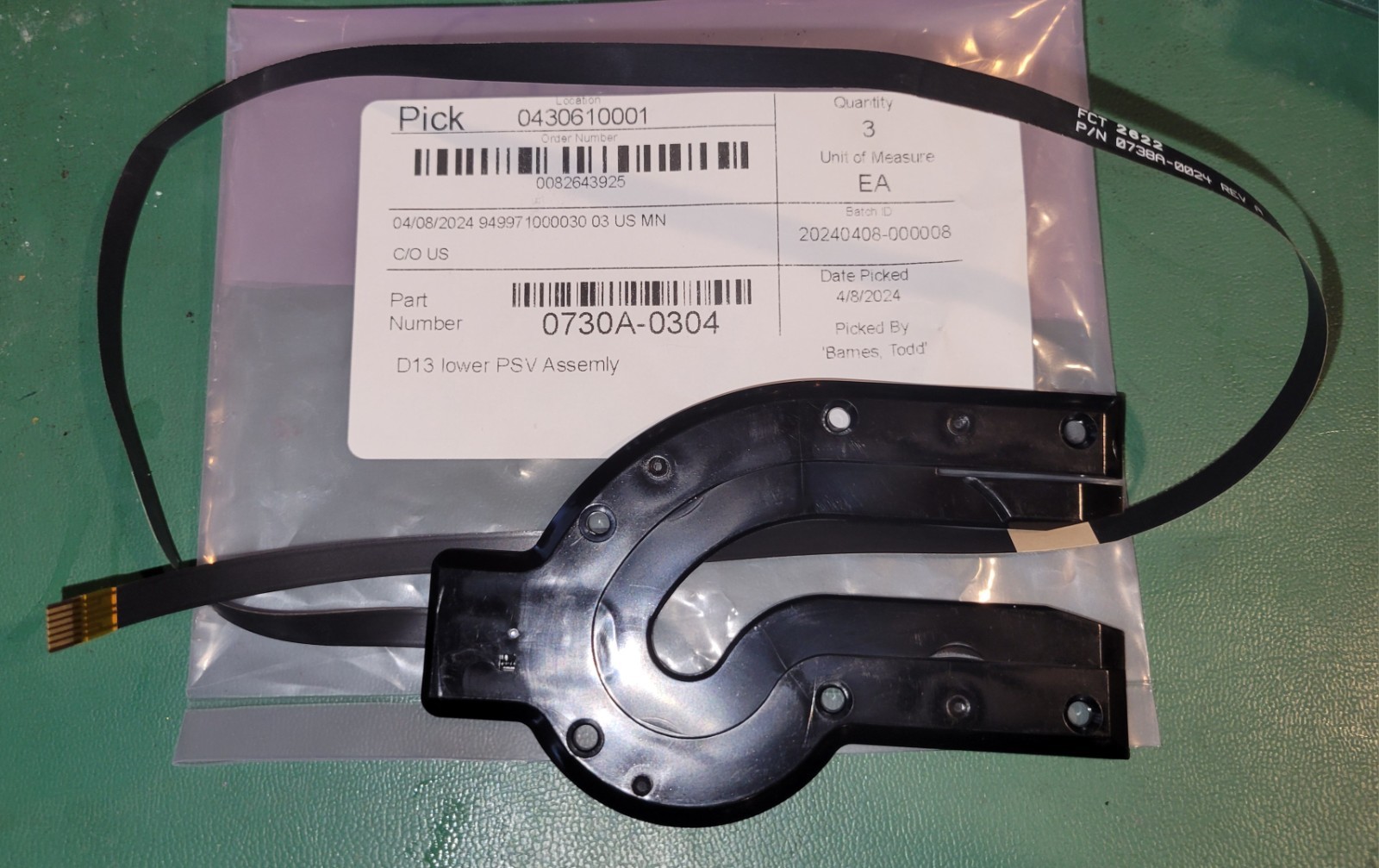 Universal Instruments 0730A-0304 D13 Lower PSV Assembly