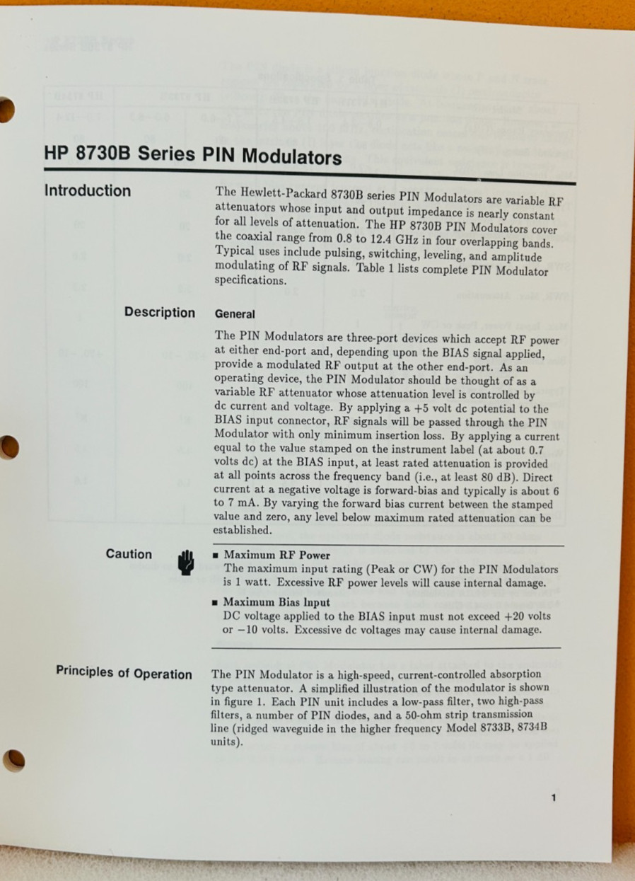 HP 08728-90004 Model 8728B Network Comparator Operating & Service Manual.