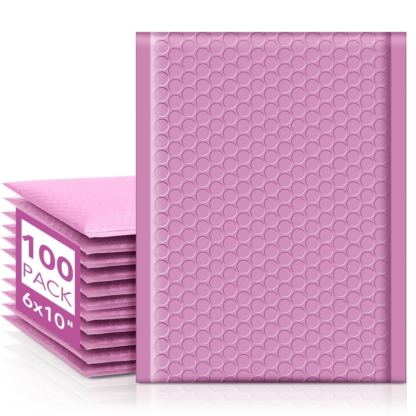 Fuxury Bubble Mailers 6x10" 100 Pack, Pinkish Purple Padded Envelopes Usable ...