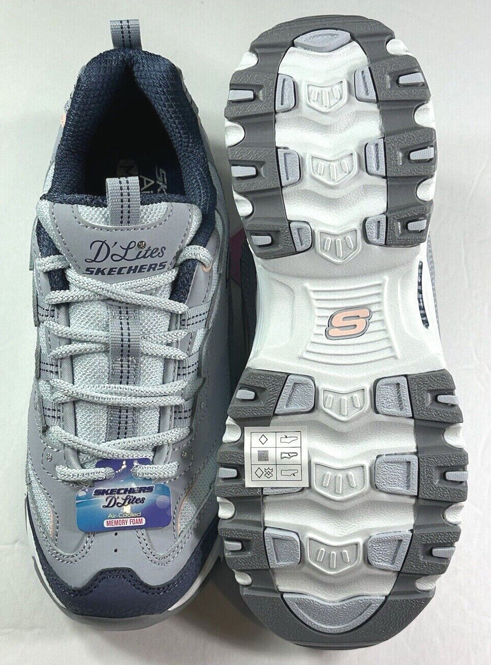 Skechers / D'Lites / POPULAR VOTE / Light Blue Multi / Memory Foam / Reg $80