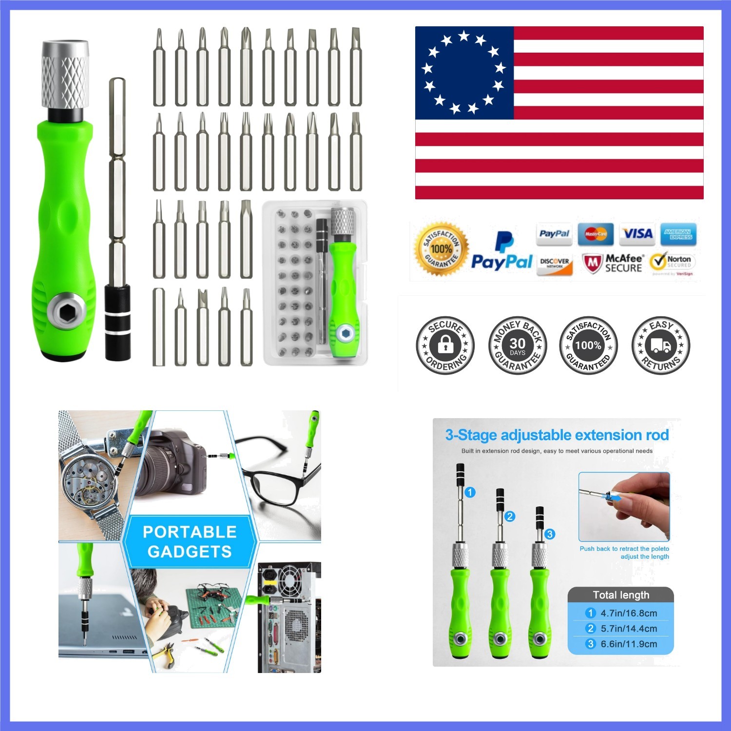 32 in 1 Small Precision Screwdriver Set, Professional Tool Kit | Magnetic Min...