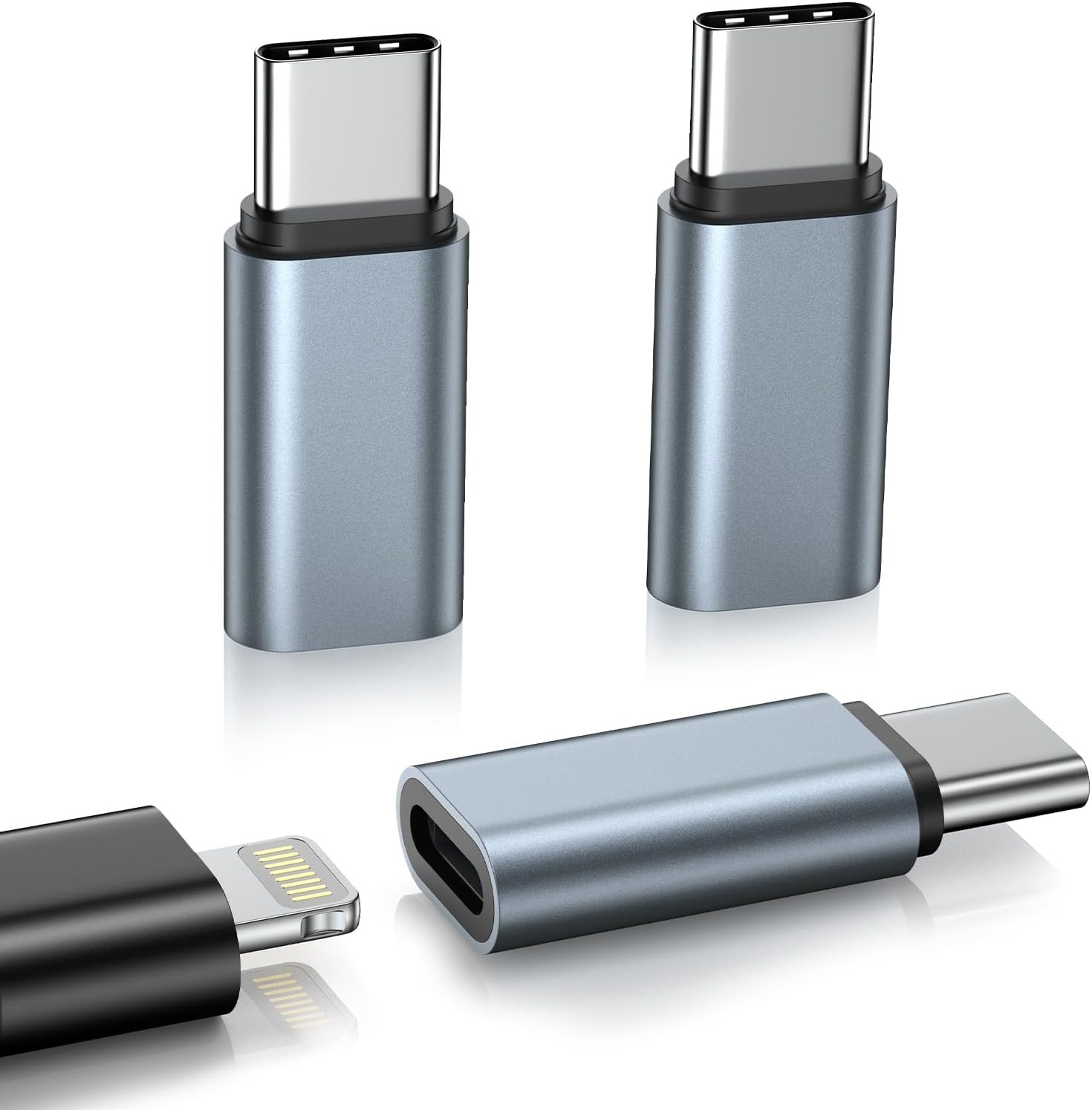 3 Pack Lightening Female to USB C Male Adapter Compatible for iPhone 17e/17/17 A