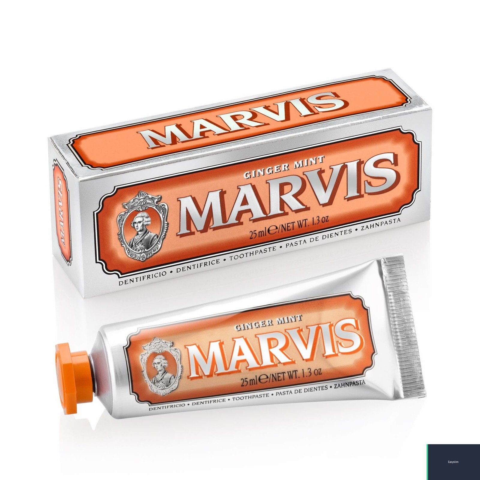 Ginger Mint Toothpaste 1.3 oz, Spicy Ginger Flavor, Made in Italy