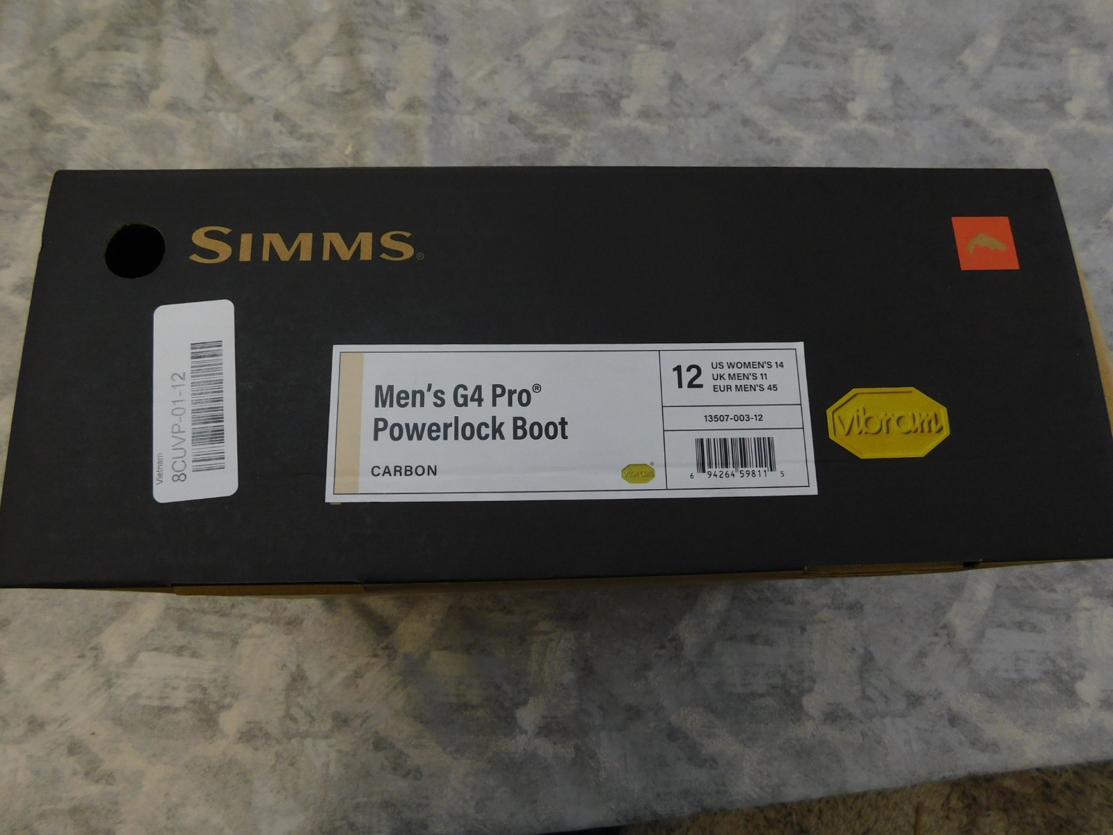 Simms G4 PRO Powerlock Wading Boots - Vibram® Sole SIZE 12