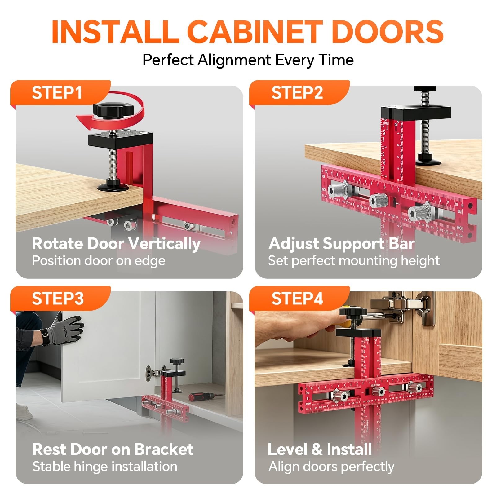 Adjustable Cabinet Hardware Jig Drill Guide Template for Knobs & Handles, DIY To