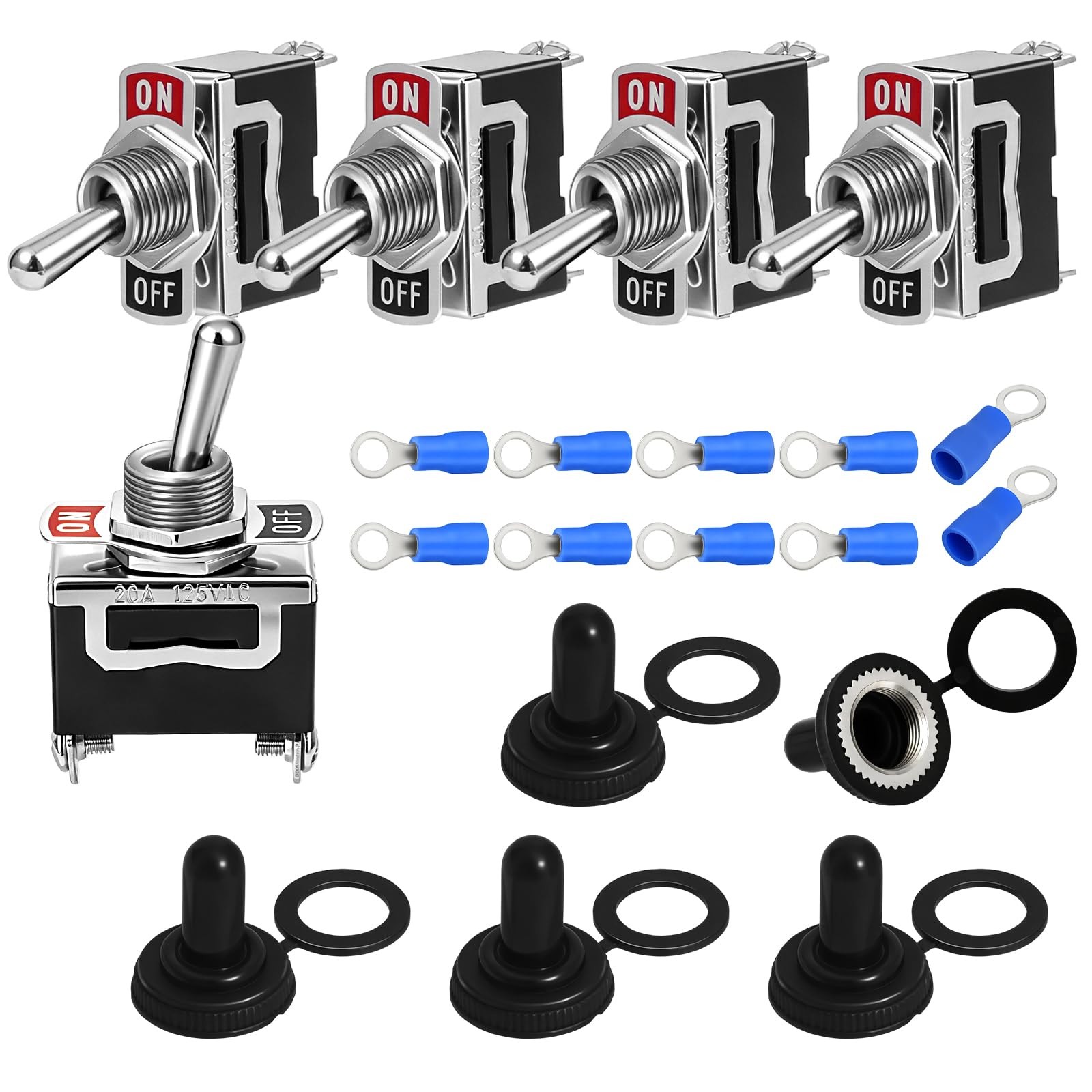 Covxyorg 12V Waterproof Toggle Switch,Durable SPST 2Pin 20A 125V AC/ 15A 250V...