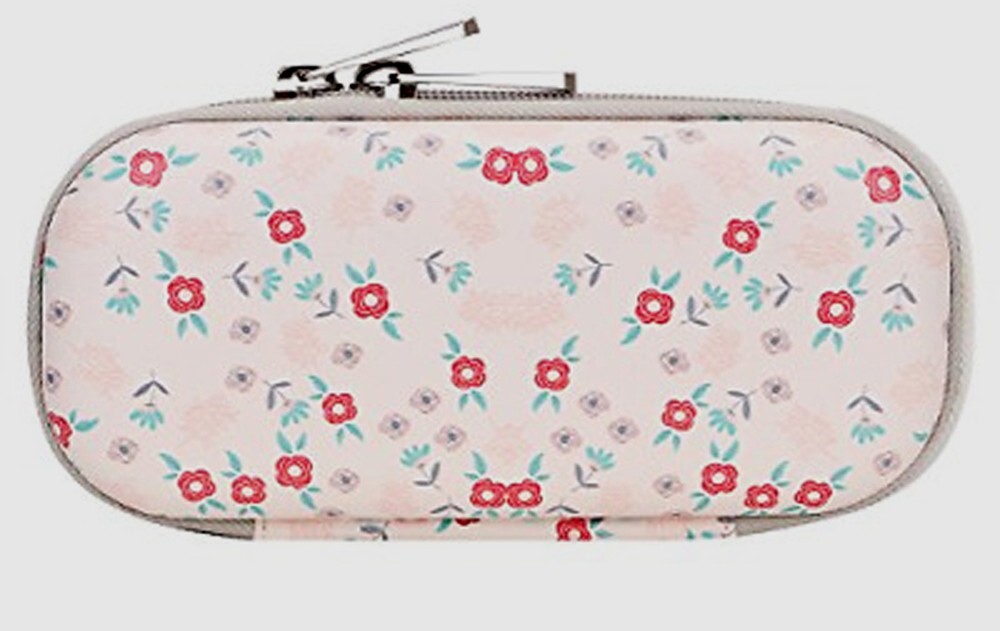 Skycase White Floral Zippered Eyeglass Sunglasses Semi-Hard Case Holder New