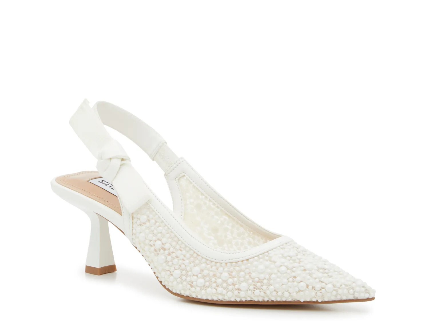 Women's Dress Shoes wedding Steve Madden Versali Pump white kitten heel