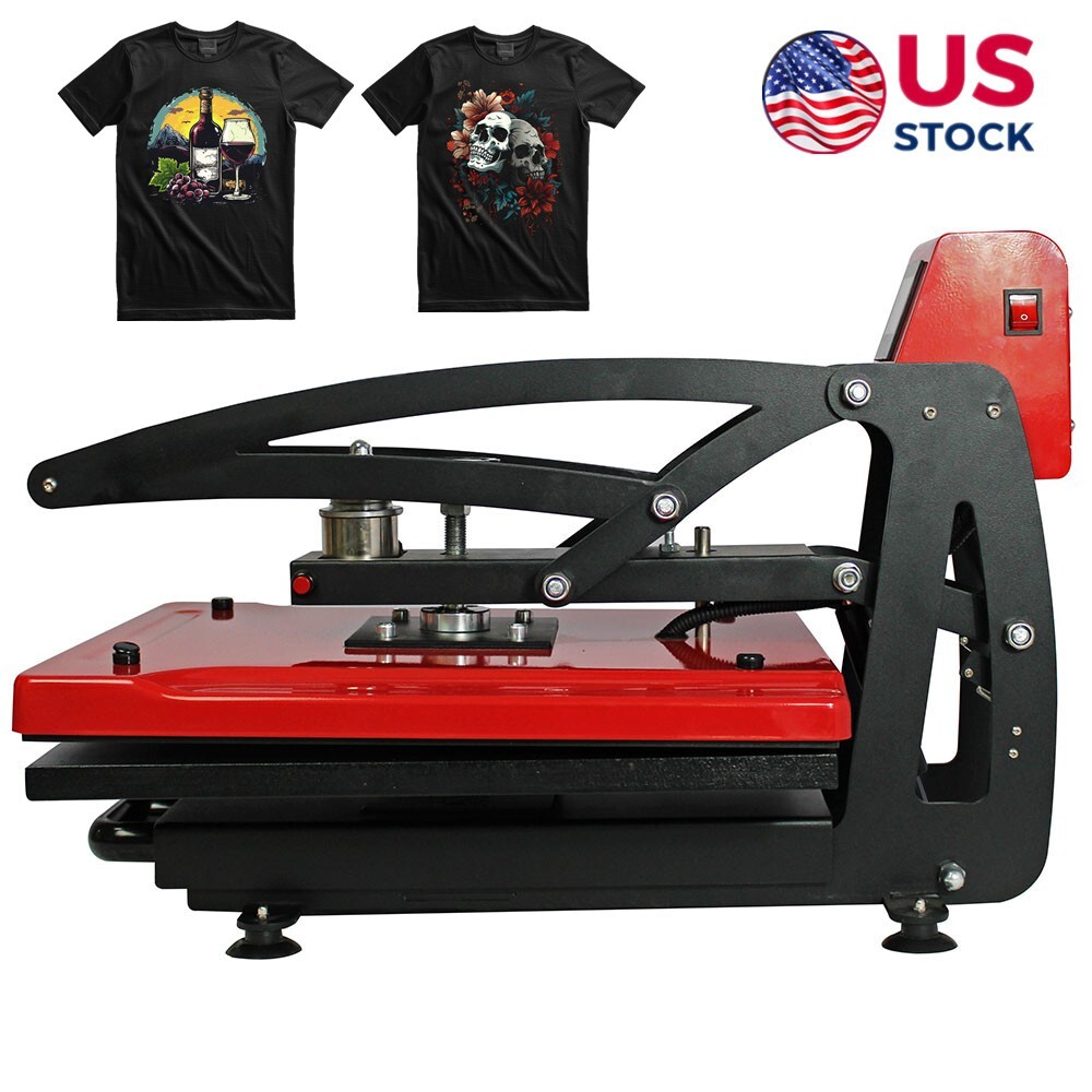 US Stock Clamshell 16 x 20in Auto Open Heat Press Vertical Version w/ Slid-out