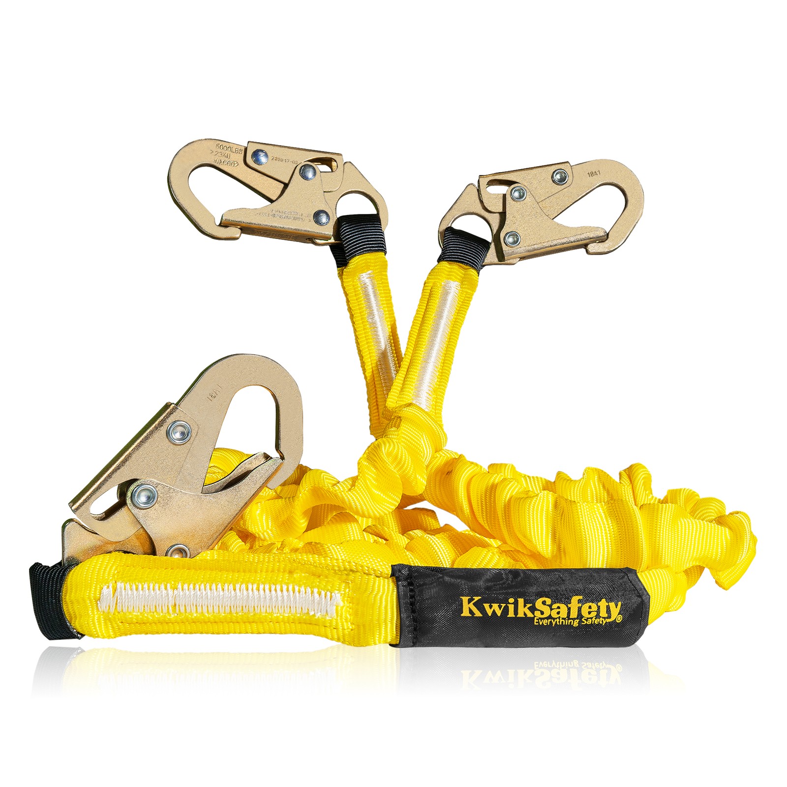 KwikSafety DOUBLE LEG RATTLER 6’ Internal Shock Absorber Safety Lanyard