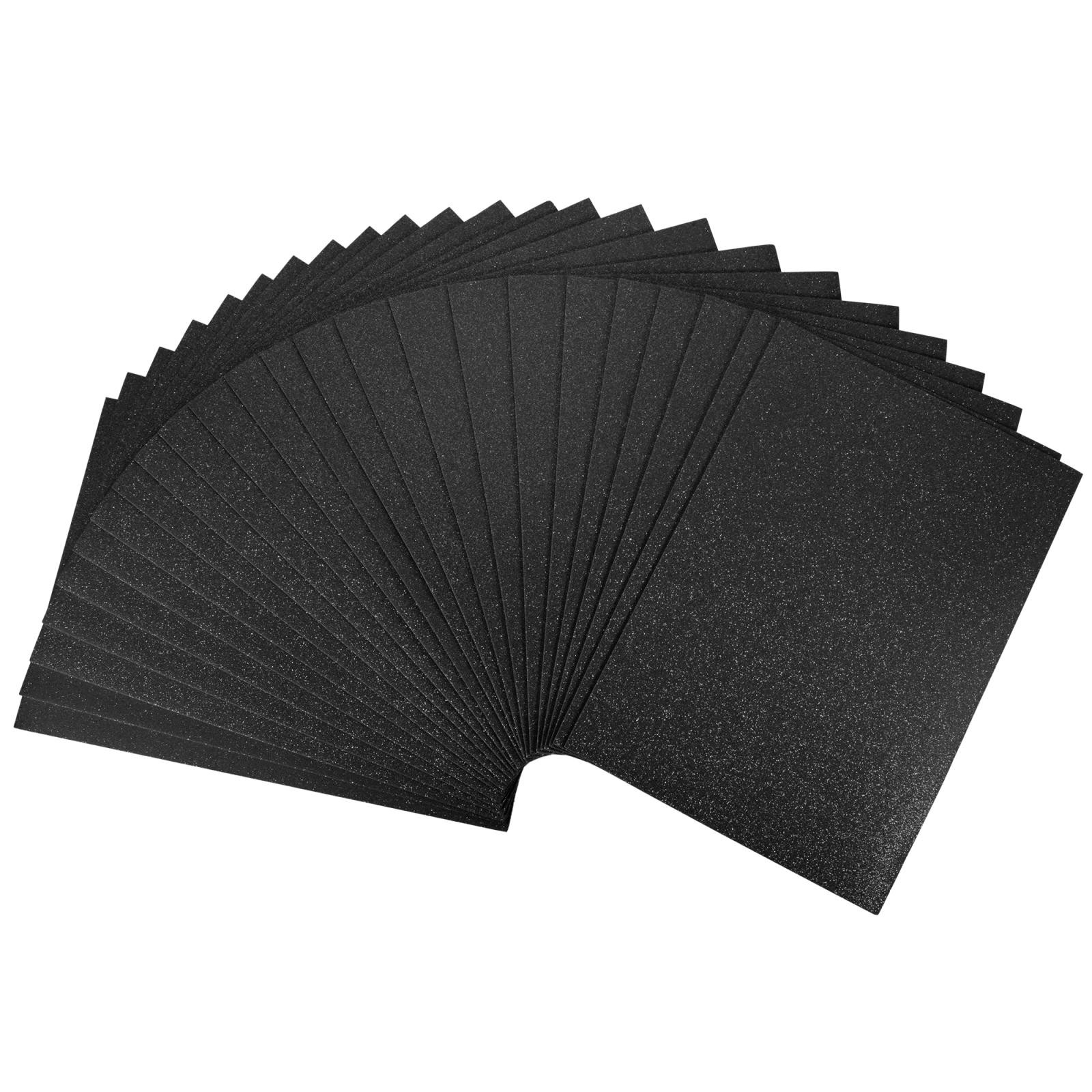 Black Glitter EVA Foam Sheets 11 x 8 Inch 2mm Thick for Crafts DIY 24 Pcs
