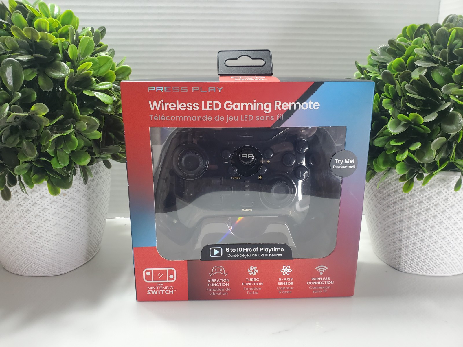 Nintendo Switch Wireless LED Gaming Remote 🎮 Black Clear With Lights ~ New
