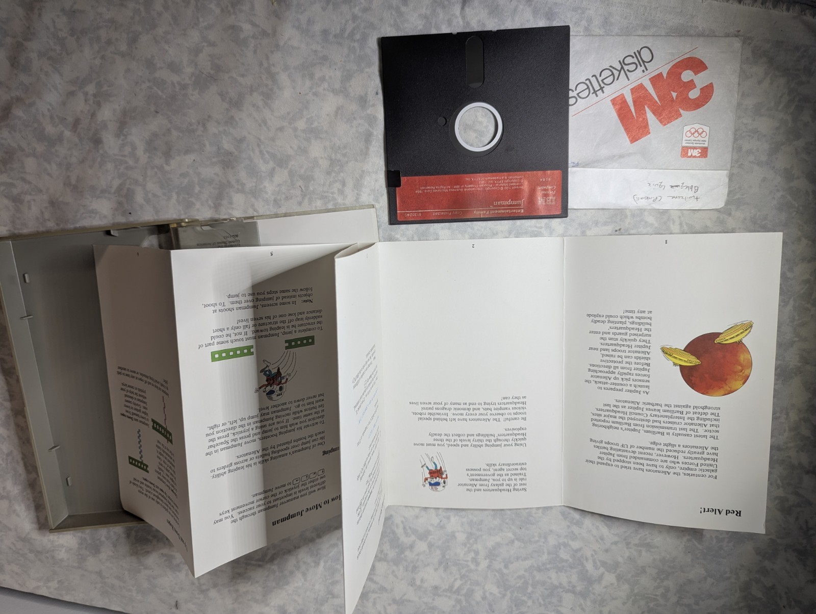 IBM Game Jumpman Vintage Case Manual Floppy Disk