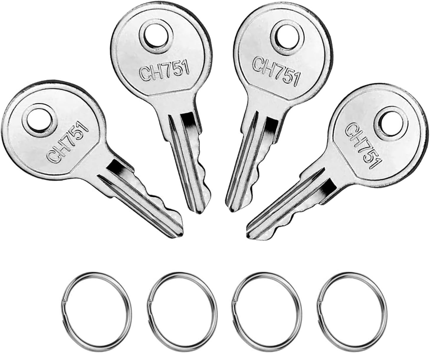 **CH751 RV Keys 4 Pack Spare Keys for Camper Cabinet Push Lock T-Handle Tool Box