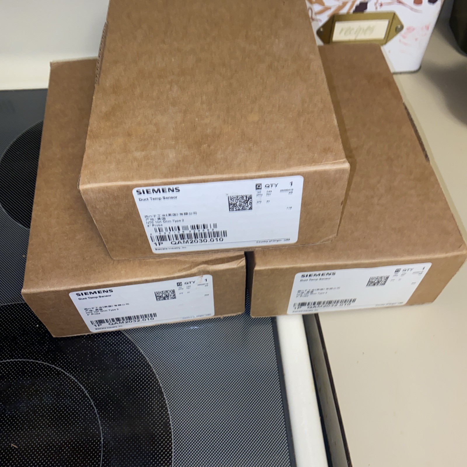 (Lot of 3) Siemens NTC 10K Ohm Type 2 4" Probe Duct Temp Sensor (NIB)
