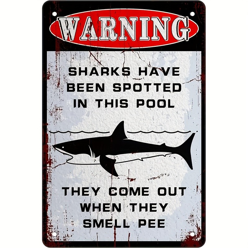 Vintage Warning Fun Swimming Pool Metal Sign Home Farmhouse Garden Wall Decor